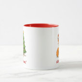 Cute Corgi Dog in a Red Hat with Christmas Tree Mok (Midden)