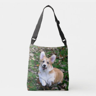 Cute Corgi Dog Leaping Crossbody Tas