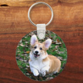 Cute Corgi Dog Leaping Sleutelhanger (Voorkant)