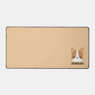 Cute Corgi Dog met persoonlijke naam Bureaumat
