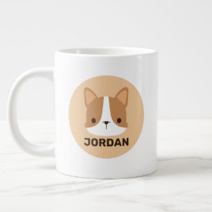 Cute Corgi Dog met persoonlijke naam Extra Grote Beker