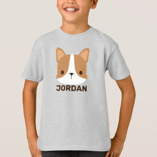 Cute Corgi Dog met persoonlijke naam T-shirt