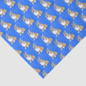 Cute Corgi Dog Pattern on Blue Background Tissuepapier (Detail)