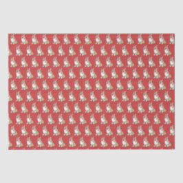 Cute Corgi Dog Pattern on Red Background Tissuepapier