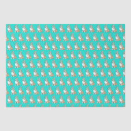 Cute Corgi Dog Pattern on Turquoise Background Tissuepapier