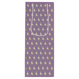 Cute Corgi Dog Pattern on Violet Background Wijn Cadeautas