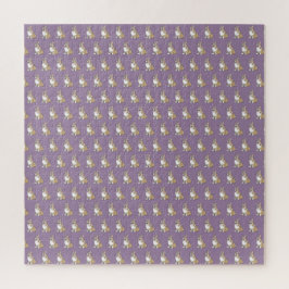 Cute Corgi Dog Pattern Violet Background Legpuzzel
