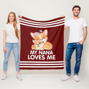 Cute Corgi Dogs - My Nana houdt van me Fleece Deken