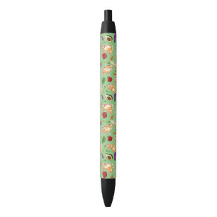 Cute Corgi en Vegetables Food Pattern Zwarte Inkt Pen