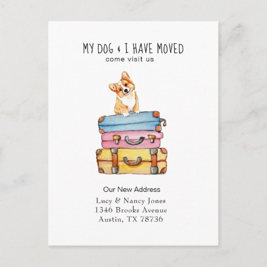 Cute Corgi faire-part mobile Carte postale (Devant)