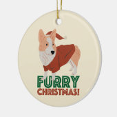 Cute Corgi Furry kerst Keramisch Ornament (Links)