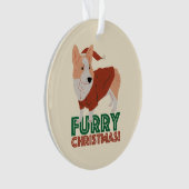Cute Corgi Furry kerst Ornament (voorkant)