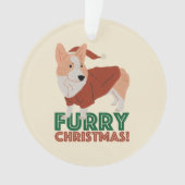 Cute Corgi Furry kerst Ornament (voorkant)
