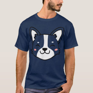 Cute Corgi-gezicht Eenvoudig Halloween-kostuum Lui T-shirt