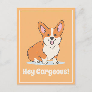 Cute Corgi "Hey Corgood" Illustratie Funny Briefkaart