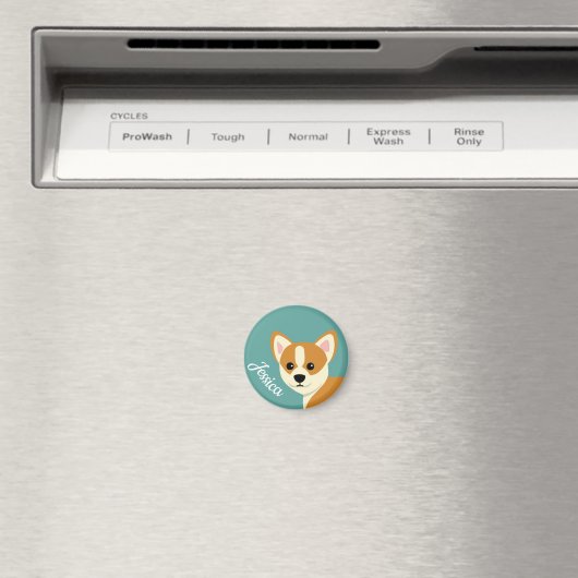 Cute Corgi Hondenliefhebber Personalized Magneet (Insitu (Vaatwasser))