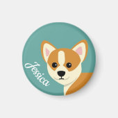 Cute Corgi Hondenliefhebber Personalized Magneet (Voorkant)