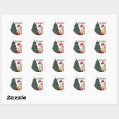 Cute Corgi in Santa Hat-kerstcadeau Ronde Sticker (Vel)