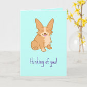 Cute Corgi Kaart (Gele Bloem)