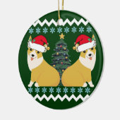 Cute Corgi KerstKerstkerstkerstkerstkerstkerstkers Keramisch Ornament (Links)