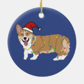 Cute Corgi Kerstmis Keramisch Ornament (Achterkant)