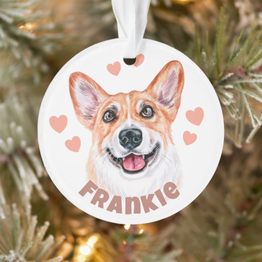 Cute Corgi mam met hartkleuring Ornament (Boom)