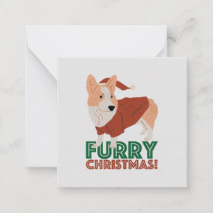 Cute Corgi met kerstmis: Furry kerst Notitiekaartje