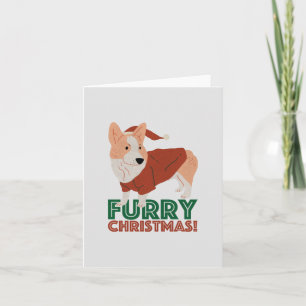 Cute Corgi met kerstmis: Furry kerst Notitiekaartje