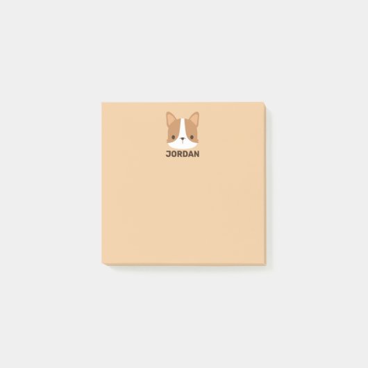 Cute Corgi met persoonlijke naam Post-it® Notes (Voorkant)