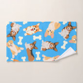 Cute Corgi Motif bleu (Serviette à main)