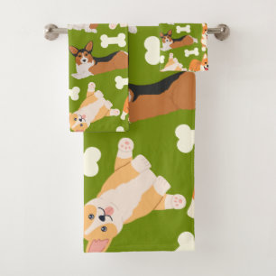 Cute Corgi Motif Vert