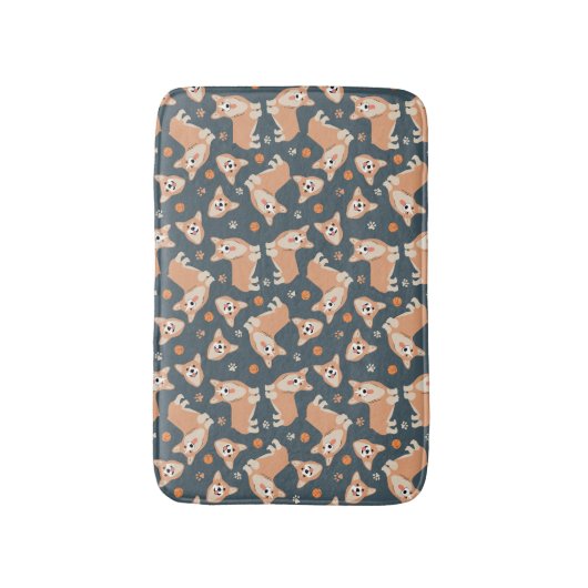 Cute Corgi Pattern Badmat (Voorkant Verticaal)
