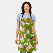 Cute Corgi Pattern Green Schort (Gedragen)