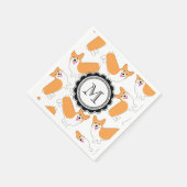 Cute Corgi Pattern Servet (Hoek)