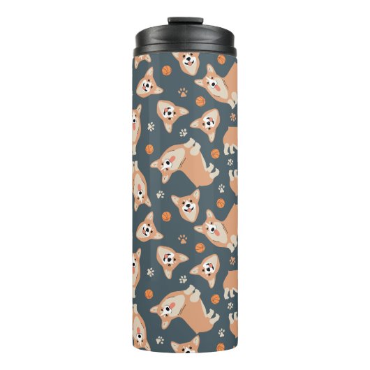 Cute Corgi Pattern Thermosbeker (Voorkant)