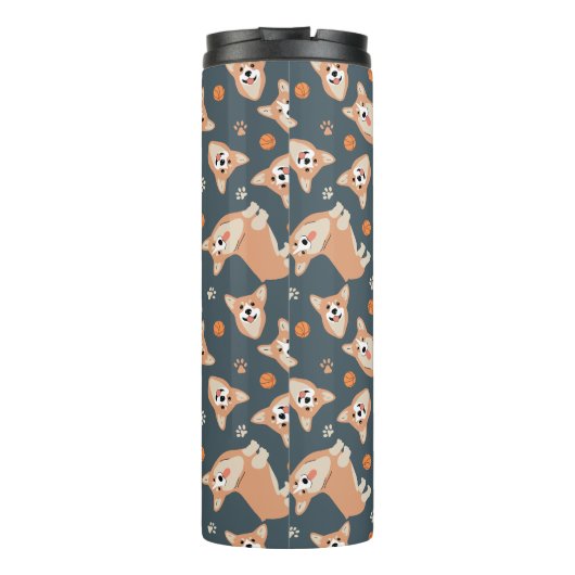 Cute Corgi Pattern Thermosbeker (Achterkant)