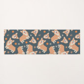 Cute Corgi Pattern Yogamat (Achterkant (horizontaal))