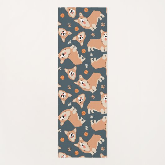 Cute Corgi Pattern Yogamat (Voorkant)
