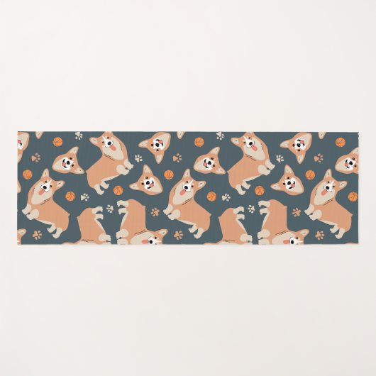 Cute Corgi Pattern Yogamat (Voorkant (horizontaal))