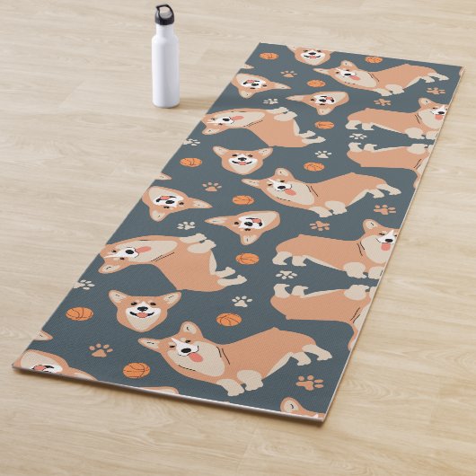Cute Corgi Pattern Yogamat (In situ)