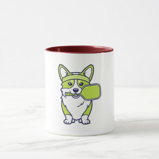 Cute Corgi Pickleball Player Illustration-- Funny  Mok