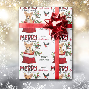 Cute Corgi Puppy Dog kerstcadeau Cadeaupapier