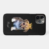 Cute Corgi Puppy Dog & Royal Crown on Black Hoesje (Achterkant (horizontaal))