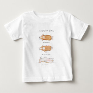 Cute corgi puppy guide to splooting baby's Tshirt