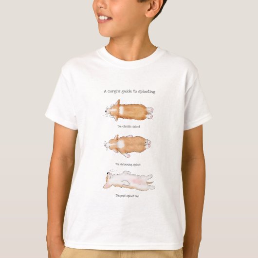 Cute corgi puppy guide to splooting kind Tshirt (Voorkant)