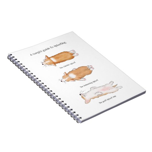 Cute corgi puppy guide to splooting notitieboek (Rechterzijde)