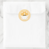 Cute Corgi Ronde Sticker (Tas)