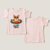 Cute Corgi Summer Vacation Mode T-Shirt (Design Recto & Verso)