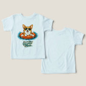 Cute Corgi Summer Vacation Mode T-Shirt (Design Recto & Verso)