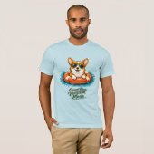 Cute Corgi Summer Vacation Mode T-Shirt (Devant entier)